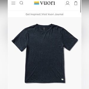 Vuori men’s strato tech tee - navy heather size M